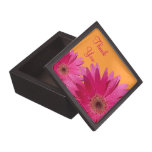 Orange Pink Gerber Daisy Wedding Gift Box Premium Keepsake Boxes