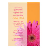 Orange Pink Gerbera Daisy Bridal Shower Invitation