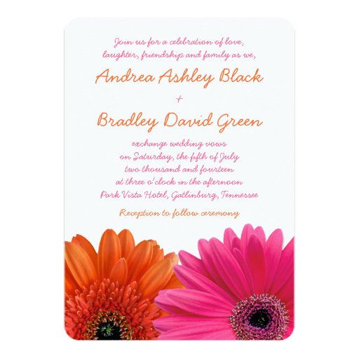gerbera wedding invitations orange pink gerbera wedding invitation zazzle gerbera wedding invitations orange pink gerbera wedding invitation zazzle