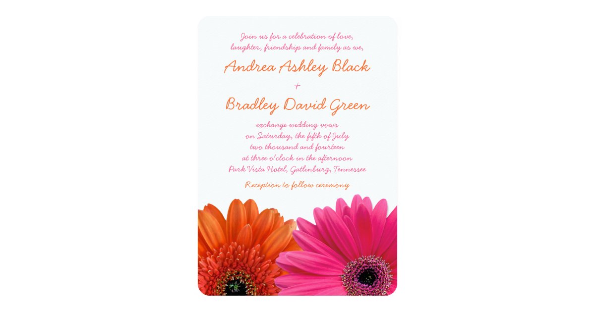 gerbera wedding invitations orange pink gerbera wedding invitation zazzle gerbera wedding invitations orange pink gerbera wedding invitation zazzle