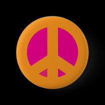 Orange Pink Peace Pin buttons
