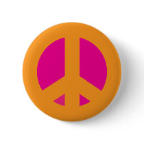 Orange Pink Peace Pin buttons