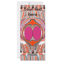 Orange pink superfly design rack card