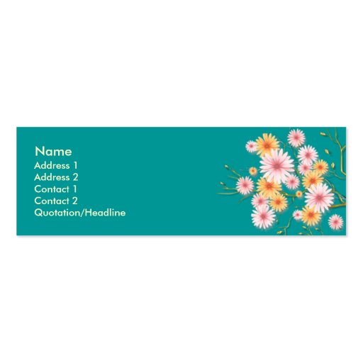 Orange-pinkish Daisy flowers Business Card (front side)