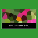 Orange, Pinks, Green, Black Abstract Business Card business cards