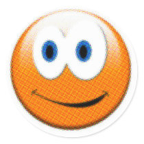 Orange Pixelated Smiley Face stickers