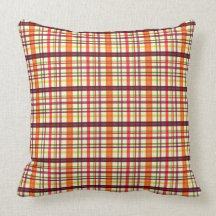 Orange Plaid American Mojo Pillow