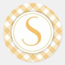 Orange Plaid Stationery Set Envelope Sticker