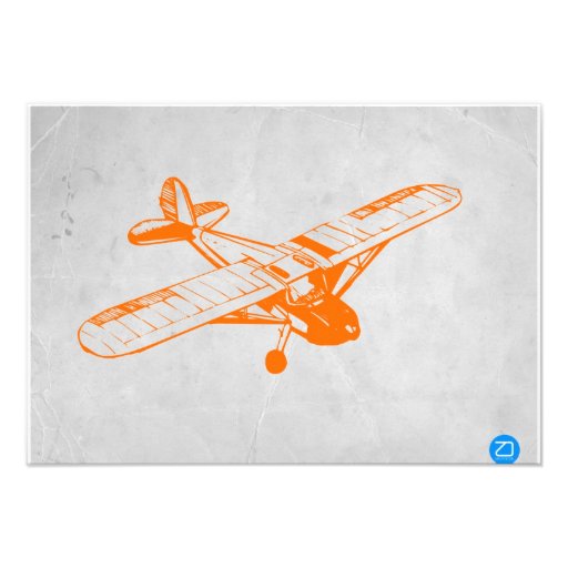 Orange Plane Custom Invitation
