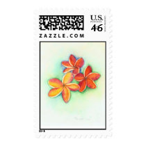 orange plumeria stamps