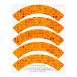 Orange Polka Dot Designer Cupcake Wrappers on Letterhead