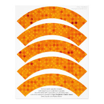 Orange Polka Dot Designer Cupcake Wrappers on Letterhead