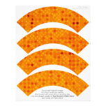 Orange Polka Dot Designer Cupcake Wrappers on Letterhead Template