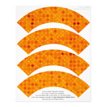 Orange Polka Dot Designer Cupcake Wrappers on Letterhead Template