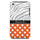 Orange Polka Dot Faded Zebra Print iPod Case iPod Touch Case