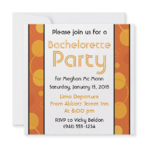 Orange Polka Dots Bachelorette Party Invitation invitations