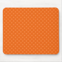 Orange polka dots mouse pad