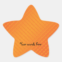 Orange polka dots on orange background star stickers