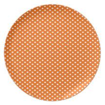 Orange Polka Dots Party Plate