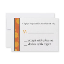 Orange Polka Dots RSVP Cards invitations