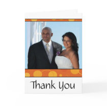 Orange Polka Dots Thank You Card cards