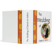 Orange Polka Dots Wedding Album binders