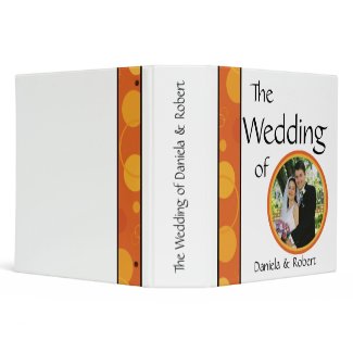 Orange Polka Dots Wedding Album binder