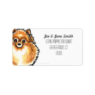 Orange Pomeranian Custom Color Personalized Address Label