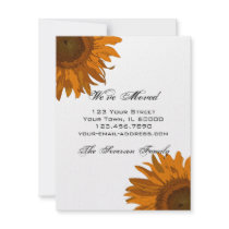 Orange Pop Art Flower Change of Address Custom Invite