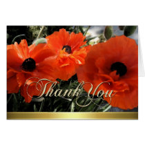 Orange Poppies Thank You Card