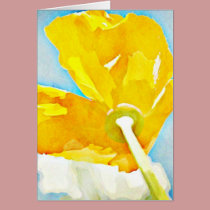 Orange Poppy Floral Art cards