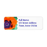 Orange Poppy Flower Mailing Label
