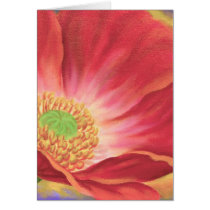 Orange Poppy Flower Painting - Multi cards
