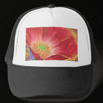 Orange Poppy Flower Painting - Multi hats