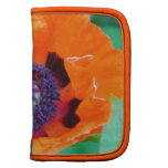 Orange Poppy Flower Wallet Organizer