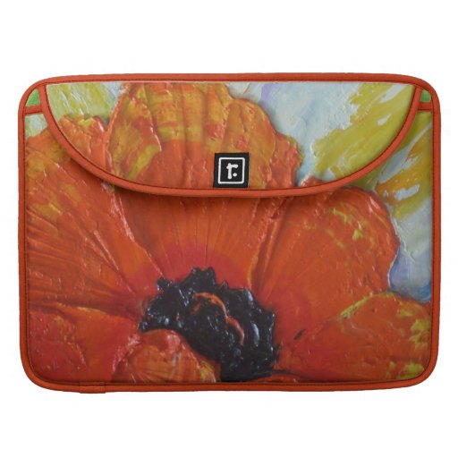 Orange Poppy Macbook Pro Sleeve