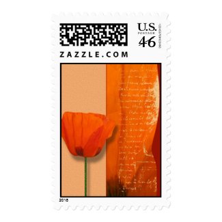 Orange poppy stamp