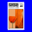 Orange poppy postage