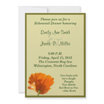 Orange Poppy Rehearsal Dinner Invitations