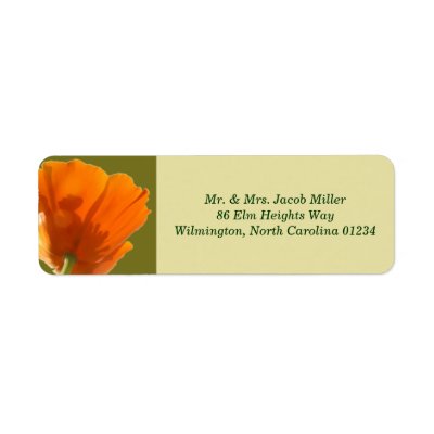 Orange Poppy Return Address Labels