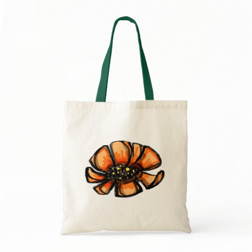 Orange Poppy Watercolor bag