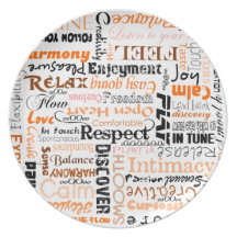 Orange positive words/ affirmations plate