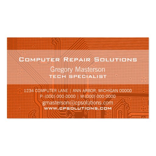 Orange Professional Circuit Business Card