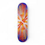 Orange Psychedelic Spirals: Skateboard