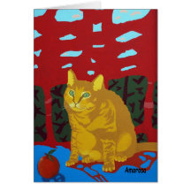 Orange Puddy blank greeting card