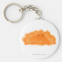 Orange PuffBall Critter Keychains