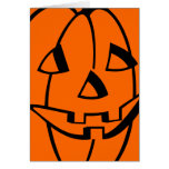 Orange Pumpkin Face Card