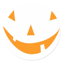 Orange Pumpkin Face stickers