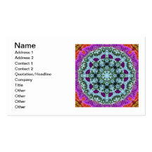Orange Purple Blue Psychedelic Flowers Business Card