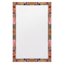 orange purple green stationery